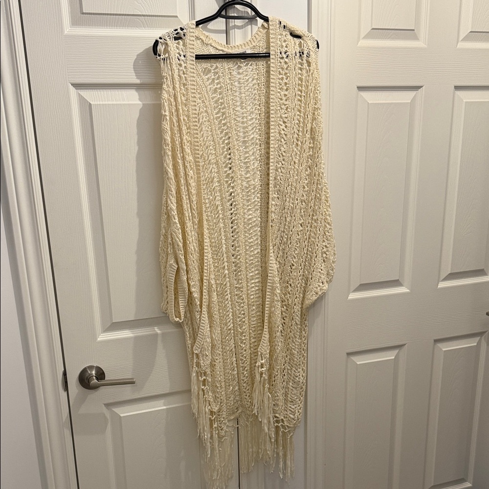Garage Cream Knit Fringe Tunic